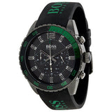 Hugo Boss Aeroliner Chronograph Black Dial Green Rubber Strap Watch For Men - HB1512847 Buy Now By Hugo Boss