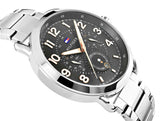 Tommy Hilfiger Briggs Chronograph Black Dial Silver Steel Strap Watch for Men - 1791422 Buy Now By Tommy Hilfiger
