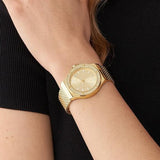 Michael Kors Lennox Three-Hand Gold Dial Gold Mesh Bracelet Watch For Women - MK7335 Buy Now By Michael Kors