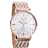 Coach Perry Silver Dial Rose Gold Mesh Bracelet Watch for Women - 14503386 Buy Now By Coach