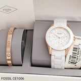 Fossil Ceramic Multifunction White Dial White Steel Strap Watch for Women - CE1006 Buy Now By Fossil