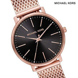 Michael Kors Pyper Analog Black Dial Rose Gold Mesh Strap Watch For Women - MK4566 Buy Now By Michael Kors