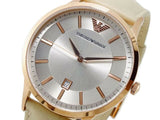 Emporio Armani Classic Quartz Silver Dial Beige Leather Strap Watch For Men - AR2464 Buy Now By Emporio Armani