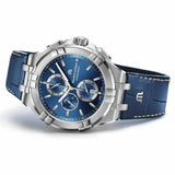 Maurice Lacroix Aikon Chronograph Blue Dial Blue Leather Strap Watch for Men - AI1018-SS001-430-1 Buy Now By Maurice Lacroix