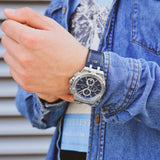 Maurice Lacroix Aikon Chronograph Blue Dial Blue Leather Strap Watch for Men - AI1018-SS001-430-1 Buy Now By Maurice Lacroix