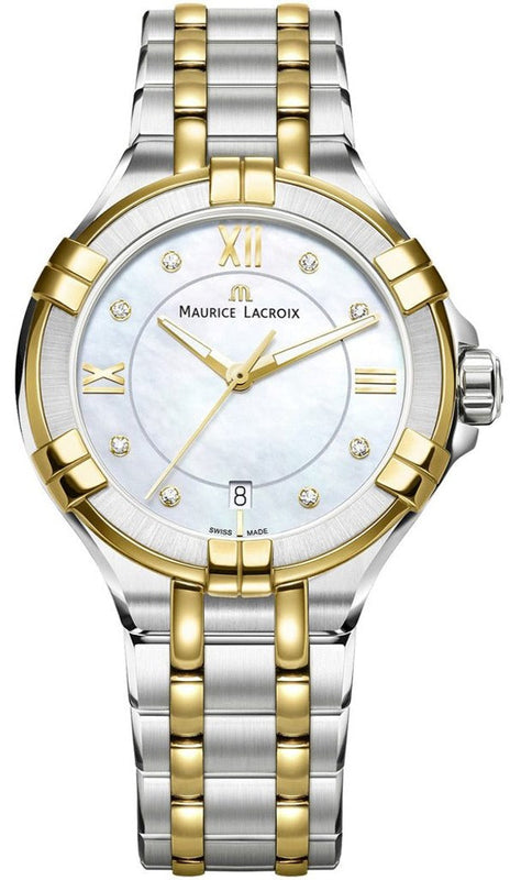 Maurice Lacroix Aikon Mother of Pearl Dial Two Tone Steel Strap Watch for Women - A11006-PVY13-171-1 Buy Now By Maurice Lacroix