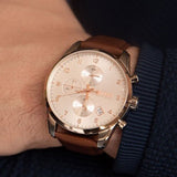 Hugo Boss Skymaster White Dial Brown Leather Strap Watch for Men - 1513786 Buy Now By Hugo Boss