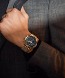 Hugo Boss Companion Chronograph Black Dial Rose Gold Steel Strap Watch For Men - 1513548 Buy Now By Hugo Boss