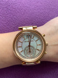 Michael Kors Sawyer Mother of Pearl White Dial Rose Gold Steel Strap Watch for Women - MK6282 Buy Now By Michael Kors