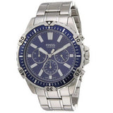 Fossil Garrett Chronograph Blue Dial Silver Steel Strap Watch for Men - FS5623 Buy Now By Fossil