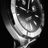 Tag Heuer Aquaracer Quartz Black Dial Silver Steel Strap Watch for Men - WAY1110.BA0928 Buy Now By Tag Heuer