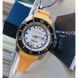 Tommy Hilfiger Windsurf White Dial Yellow Rubber Strap Watch for Men - 1791115 Buy Now By Tommy Hilfiger