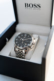 Hugo Boss Aeroliner Chronograph Quartz Black Dial Silver Steel Strap Watch For Men - HB1512446 Buy Now By Hugo Boss