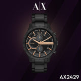 Armani Exchange Chronograph Black Dial Black Steel Strap Watch For Men - AX2429 Buy Now By Armani Exchange