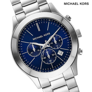 Michael Kors Slim Runway Chronograph Blue Dial Silver Steel Strap Watch For Men - MK8917 Buy Now By Michael Kors