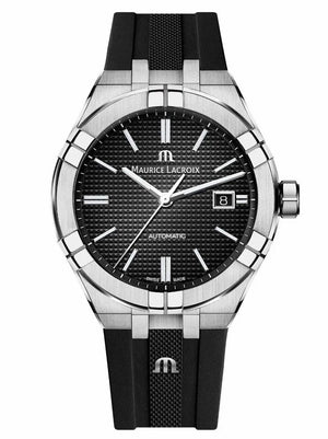 Maurice Lacroix Aikon Automatic Chronograph Black Dial Black Leather Strap Watch for Men - AI1808-SS000-330-2 Buy Now By Maurice Lacroix