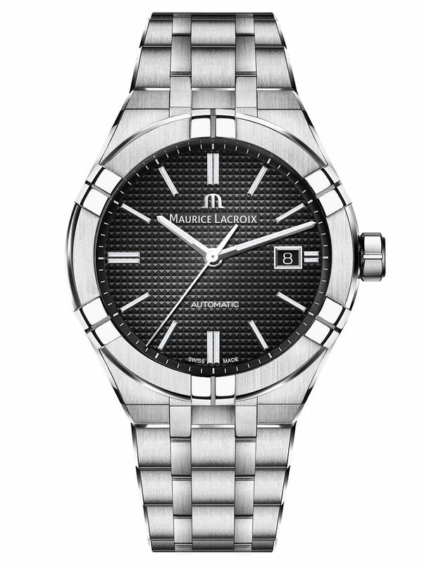 Maurice Lacroix Aikon Automatic Black Dial Silver Steel Strap Watch for Men - AI1807-SS002-330-1 Buy Now By Maurice Lacroix