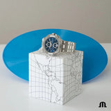 Maurice Lacroix Aikon Chronograph Blue Dial Silver Steel Strap Watch for Men - AI1018-SS002-430-1 Buy Now By Maurice Lacroix