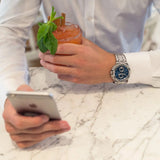 Maurice Lacroix Aikon Chronograph Blue Dial Silver Steel Strap Watch for Men - AI1018-SS002-430-1 Buy Now By Maurice Lacroix