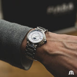 Maurice Lacroix Fiaba Moonphase White Mother of Pearl Dial Silver Steel Strap Watch for Women - FA1084-SS002-170-1 Buy Now By Maurice Lacroix