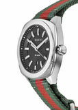 Gucci GG2570 Quartz Black Dial Green & Red Nylon Strap Watch For Men - YA142305 Buy Now By Gucci