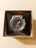 Fossil Goodwin Chronograph Blue Dial Brown Leather Strap Watch for Men - FS5414 Buy Now By Fossil
