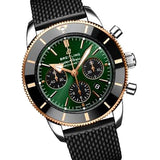 Breitling Superocean Heritage B01 Chronograph 44 Limited Edition Green Dial Black Mesh Bracelet Watch for Women - UB01622A1L1S1 Buy Now By Breitling