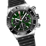 Breitling Super Chronomat B01 44 Green Dial Black Rubber Strap Watch for Men - AB0136251L1S1 Buy Now By Breitling
