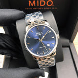 Mido Baroncelli II Automatic Blue Dial Silver Steel Strap Watch For Men - M8600.4.15.1 Buy Now By Mido