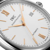 IWC Portofino Automatic White Dial Black Leather Strap Watch for Men - IW356517 Buy Now By IWC