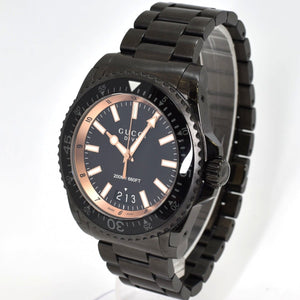 Gucci Dive Quartz Black Dial Black Steel Strap Watch For Men - YA136213 Buy Now By Gucci