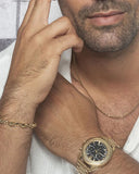 Versace Greca Action Chronograph Black Dial Gold Steel Strap Watch For Men - VE3J00622 Buy Now By Versace