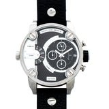 Diesel Little Daddy Black Dial Black Leather Strap Watch For Men - DZ7256 Buy Now By Diesel