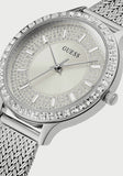 Guess Soiree Diamonds Silver Dial Silver Mesh Bracelet Watch for Women - GW0402L1 Buy Now By Guess
