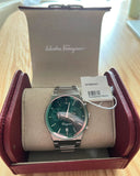Salvatore Ferragamo Sapphire Chrono Green Dial Silver Steel Strap Watch for Men - SFME00421 Buy Now By Salvatore Ferragamo