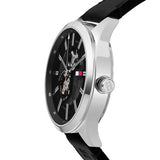 Tommy Hilfiger Spencer Skeleton Black Dial Black Leather Strap Watch for Men - 1791641 Buy Now By Tommy Hilfiger