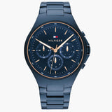 Tommy Hilfiger Justin Chronograph Blue Dial Blue Steel Strap Watch For Men - 1792058 Buy Now By Tommy Hilfiger