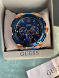 Guess Genesis Quartz Blue Dial Blue Silicone Strap Watch For Men - W1254G3 Buy Now By Guess