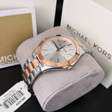 Michael Kors Slim Runway White Dial Two Tone Watch for Women - MK3204B Buy Now By Michael Kors