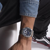 Guess Headliner Multifunction Blue Dial Silver Steel Strap Watch For Men - GW0572G1 Buy Now By Guess