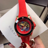 Gucci Dive Quartz Red Dial Red Rubber Strap Watch For Men - YA136315 Buy Now By Gucci