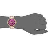 Michael Kors Mini Parker Multi-Function Plum Mother of Pearl Dial Rose Gold Steel Strap Watch For Women - MK6403 Buy Now By Michael Kors