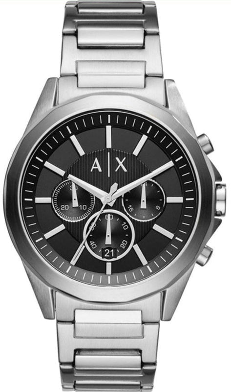 Armani Exchange Drexler Chronograph Black Dial Silver Steel Strap Watch for Men - AX2600 Buy Now By Armani Exchange