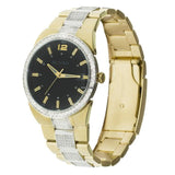 Bulova Crystal Black Dial Two Tone Steel Strap Watch for Men - 98B235 Buy Now By Bulova