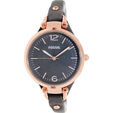Fossil Georgia Smoke Grey Dial Grey Leather Strap Watch for Women - ES3077 Buy Now By Fossil