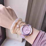 Swarovski Octea Lux Chrono Pink Dial Pink Leather Strap Watch for Women - 5452501 Buy Now By Swarovski