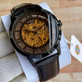 Fossil Townsman Automatic Skeleton Brown Dial Brown Leather Strap Watch for Men - ME3098 Buy Now By Fossil