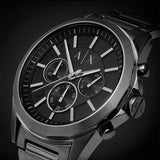 Armani Exchange Drexler Chronograph Black Dial Black Steel Strap Watch For Men - AX2601 Buy Now By Armani Exchange