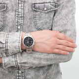 Guess Atlas Chronograph Black Dial Silver Steel Strap Watch For Men - W0668G3 Buy Now By Guess