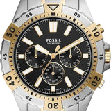 Fossil Garrett Analog Black Dial Two Tone Steel Strap Watch for Men - FS5771 Buy Now By Fossil